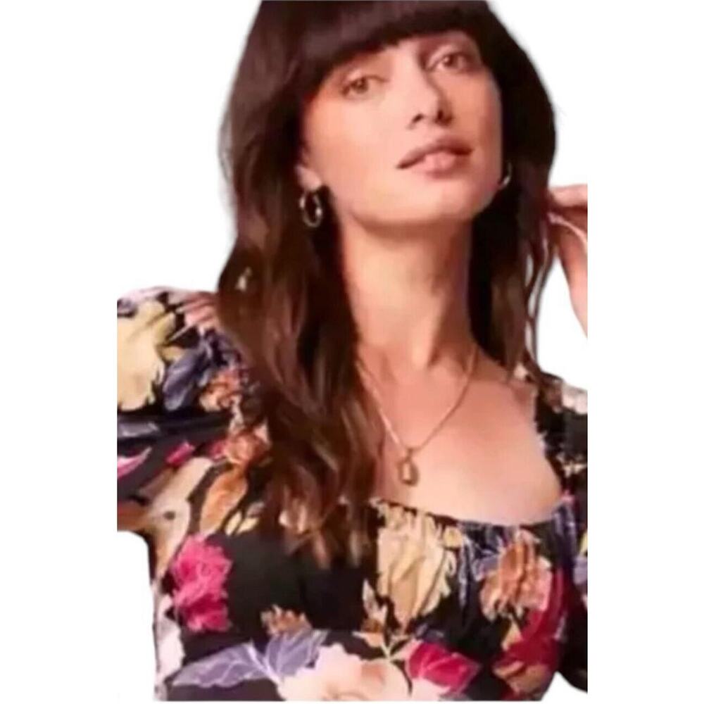 BAND OF THE FREE BOG CAMILLE BLACK BERRY CROSSOVER BACK TIE‎ CROP TOP-NEW